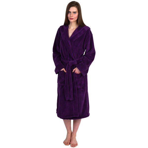 TowelSelections Womens Fleece Hooded Bathrobe