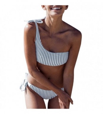 GAMISOTE Swimsuit Striped Bathing X Large
