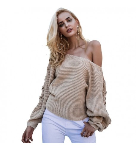 Simplee Shoulder Knitted Pullover Sweater