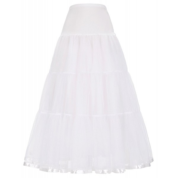 Women's Ankle Length Petticoats Wedding Slips Plus Size S-3X - White ...