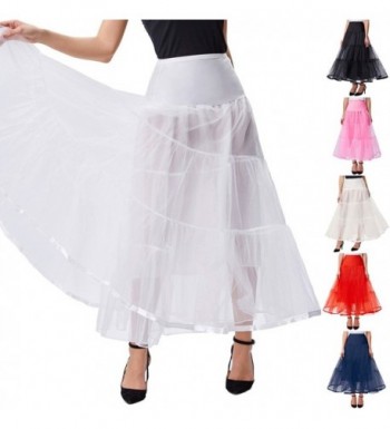 Women's Ankle Length Petticoats Wedding Slips Plus Size S-3X - White ...