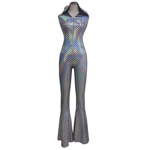 Iridescent Holographic Mermaid Jumpsuit Bodysuit