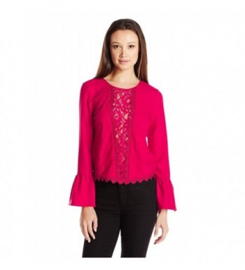 XOXO Womens Embroidered Peasant Cranberry