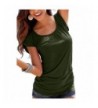 Coutgo Womens V Neck T Shirts Z Green