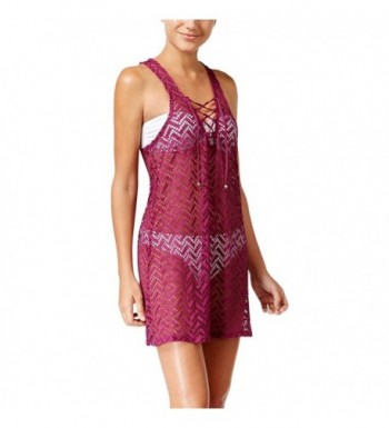 Miken Lace Up Crochet Swimsuit Cover Up