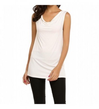 Yiilove Cowl Neck Ruched Sleeveless Stretchy