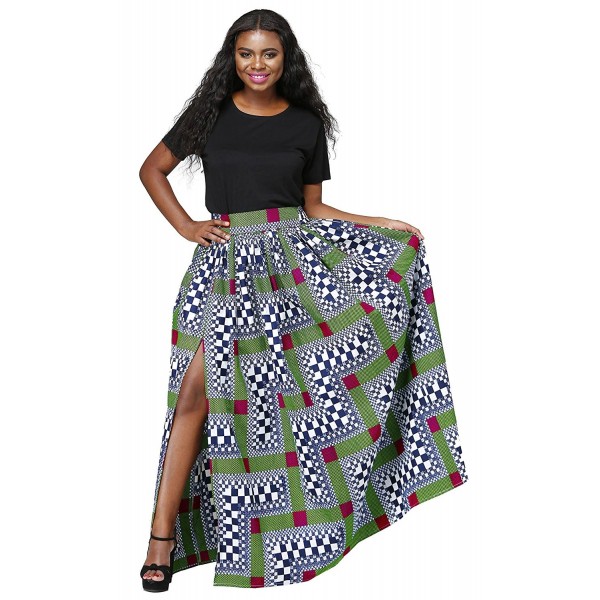 African Waisted Dashiki Skirts Pockets
