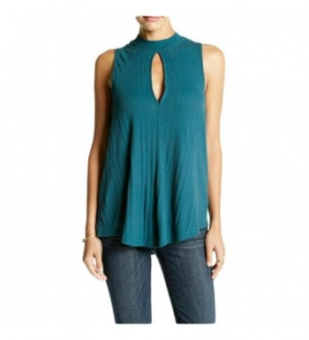 Free Womens Cut Out Ribbed Blouse