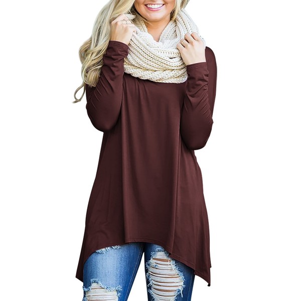 OUGES Women Sleeve Casual Coffee
