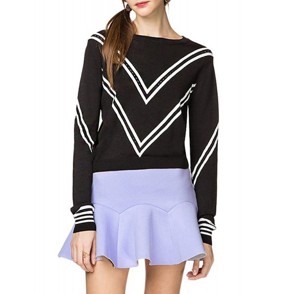 Striped Crewneck Pullover Sweater Multicoloured