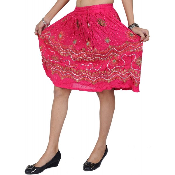 Exotic India Midi Skirt Embroidered Sequins