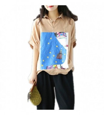 YESNO Button up Blouse Cartoon Printed