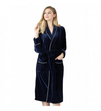 Women's Velvet Short Kimono Spa Bath Robes Sleepwear for Women Long ...
