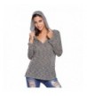 Tiksawon Womens Hooded V Neck Knitted