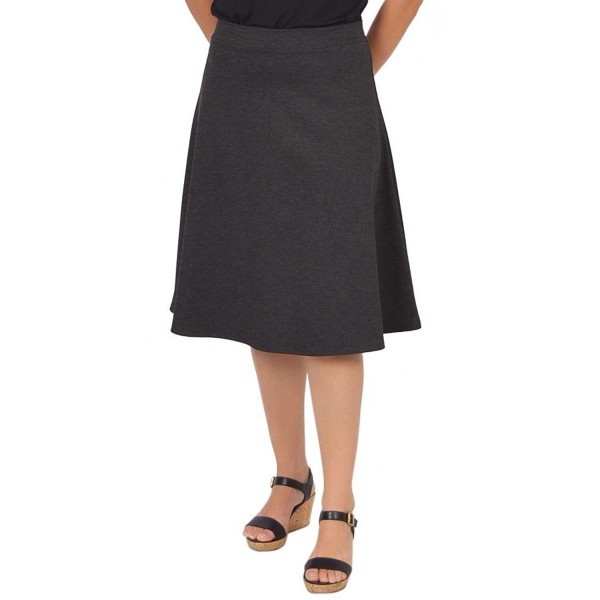 Women's Viscose A-Line Work Skirt - Charcoal Gray - CT187RG5940
