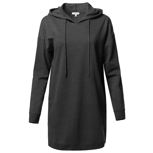 Casual Over Sized Drawstring Sweatshirts Charcoal
