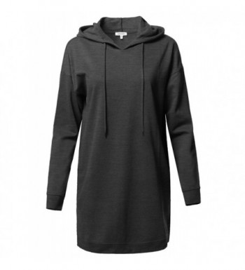 Casual Over Sized Drawstring Sweatshirts Charcoal