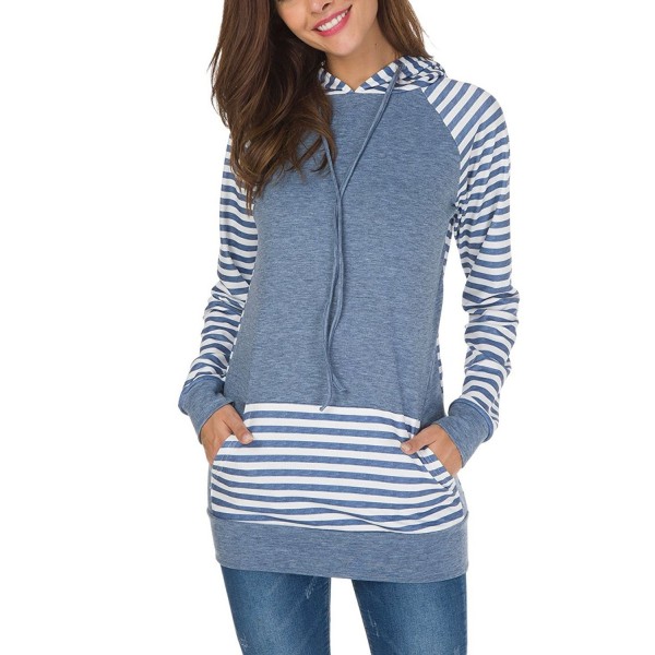Staraxy Striped Pullover Drawstring Sweatshirts