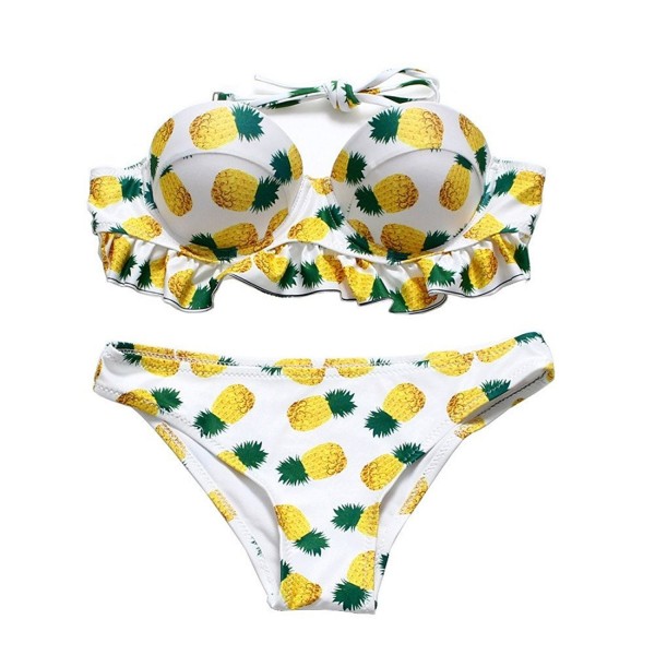 Mitang Womens Pineapple Halter Swimsuits
