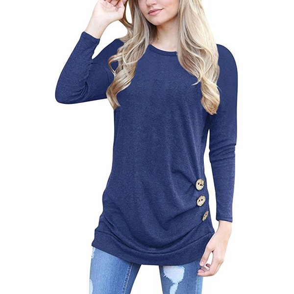 Sleeve Button Tunic Blouse Casual