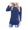 Sleeve Button Tunic Blouse Casual