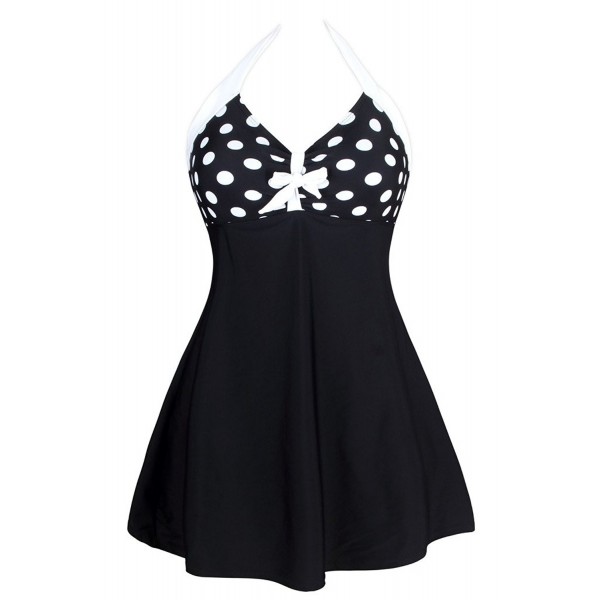 Women's Vintage Sailor Pin Up One Piece Skirtini Cover Up Swimdress ...
