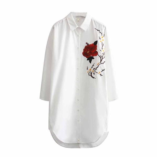 Viport Womens Floral Embroidery Blouse