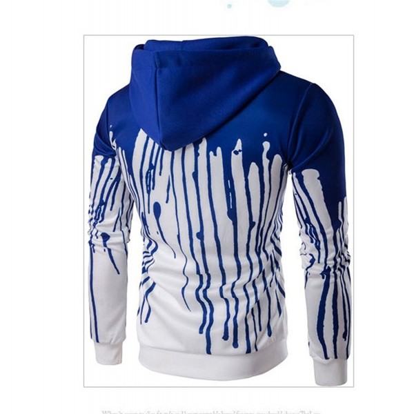 Men's Long Sleeve Hooded Patchwork Splash-Ink 3D Digital Print Pullover ...