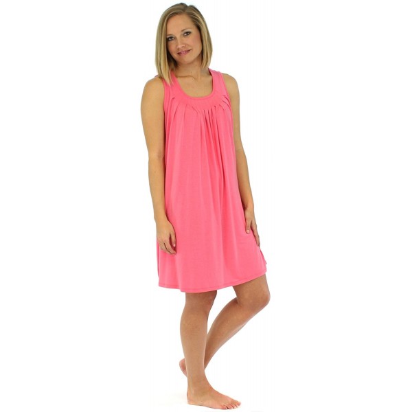 Women's Sleepwear Stretchy Knit Sleeveless Nightgown Beach Cover Up ...