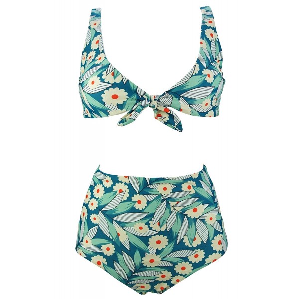 COCOSHIP Floral Waisted Concise Swimsuit
