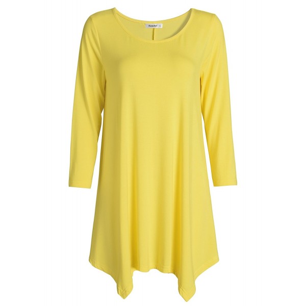 Esenchel Womens Sleeve Tunic Yellow
