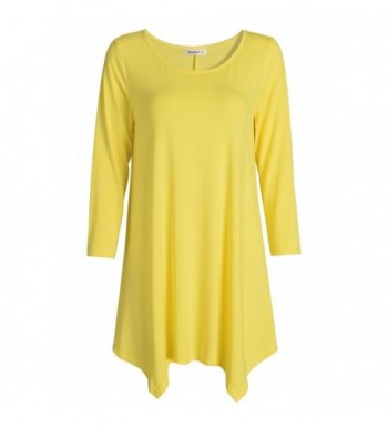 Esenchel Womens Sleeve Tunic Yellow