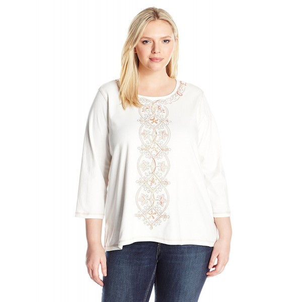 Alfred Dunner Womens Center Embroidery