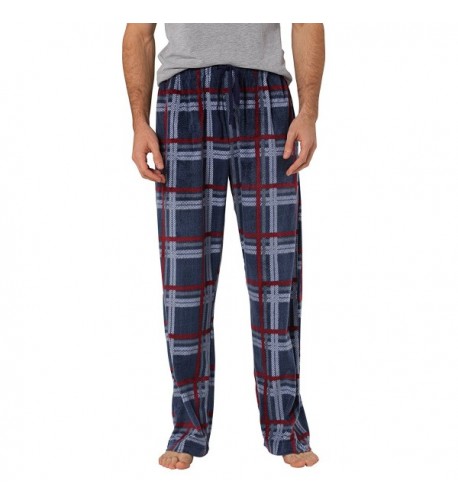 CYZ Mens Fleece Pajama Pant RedWhitePlaid L