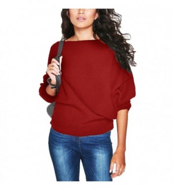 Hqclothingbox Batwing Sweater Pullover Knitwear