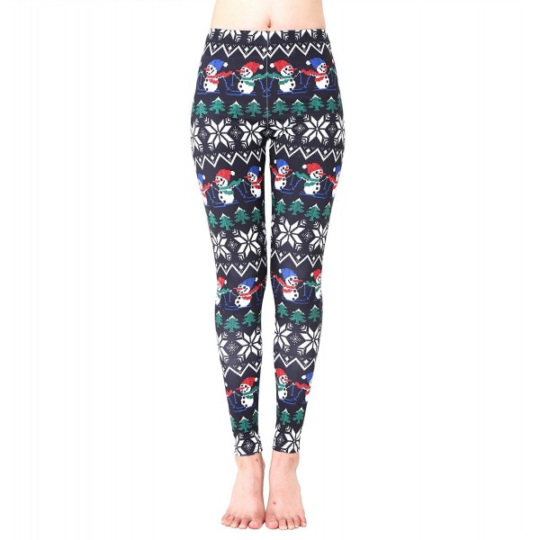 Sexyinlife Snowflake Printed Stretchy Leggings