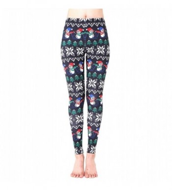 Sexyinlife Snowflake Printed Stretchy Leggings