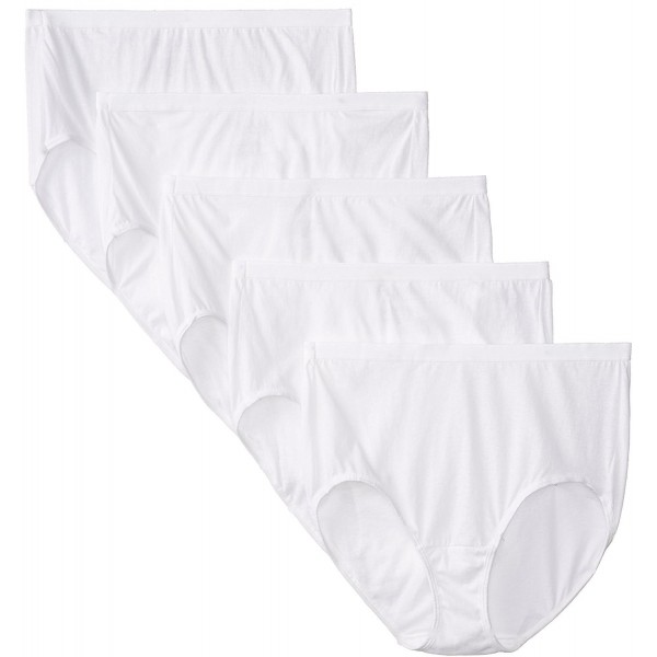 Women's Plus Size Fit For Me 5 Pack Original Cotton Brief Panties ...