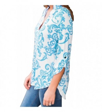 ZESICA Womens Casual Cuffed Blouses