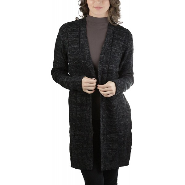 ToBeInStyle Womens Braided Cardigan Charcoal