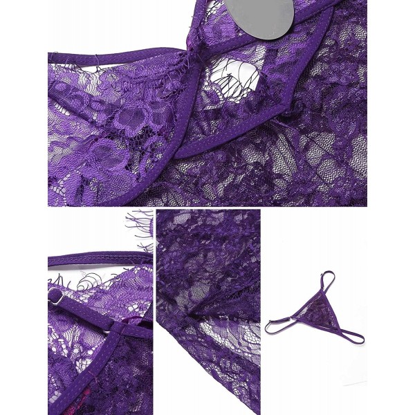 Women Sexy Lingerie Set Lace Babydoll Nightgown Chemise With G-String ...
