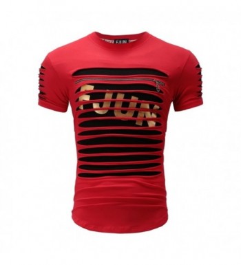 FJUN Sleeve stripe bronzing T Shirts