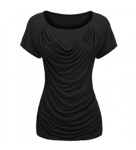 Womens Solid Sleeve Stretchy Blouse