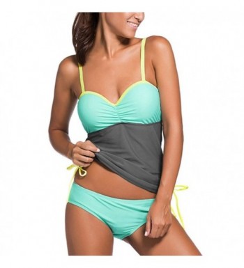 Awesomes Womens Swimsuit Colorblock Tankini