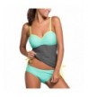 Awesomes Womens Swimsuit Colorblock Tankini