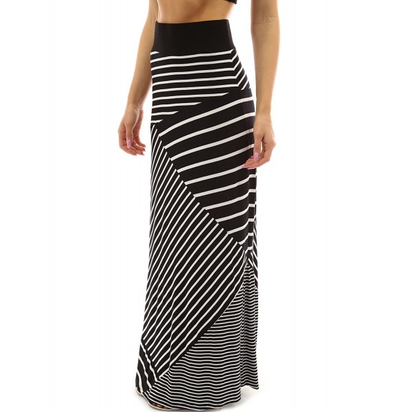 PattyBoutik Striped Geometric Length Skirt