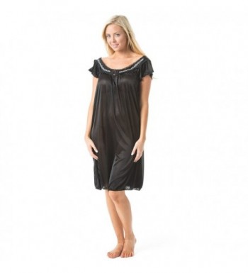 Casual Nights Satin Nightgown Embroidered