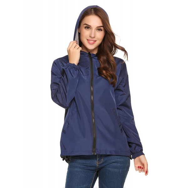 Women's Switchback Rain Jacket Outdoor Hooded Windbreaker Coat w/Pocket ...
