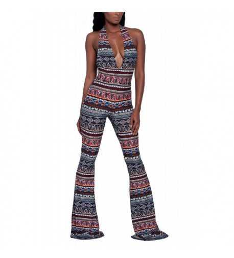 Womens Halter Backless Jumpsuits Rompers