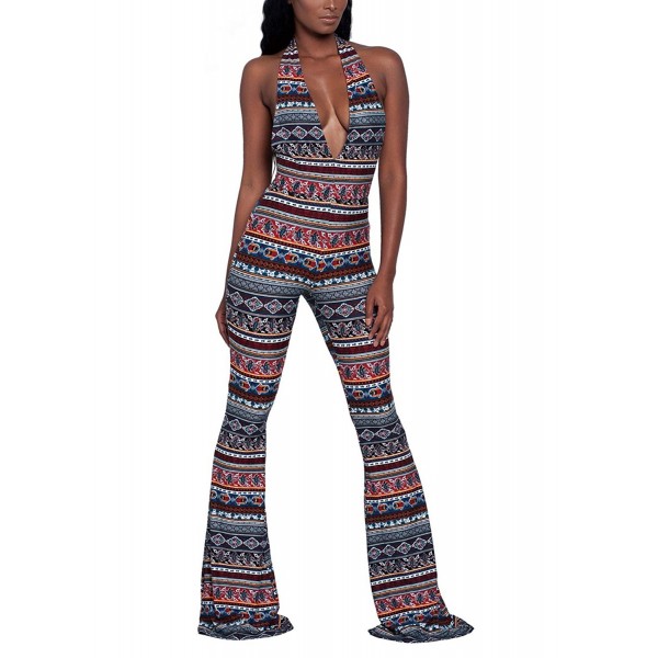 Womens Halter Backless Jumpsuits Rompers